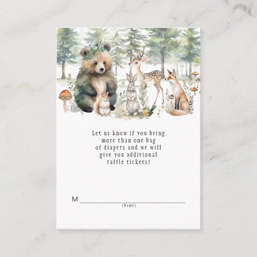 Leuke Dieren Bos Bosland Beer Luier Raffle Informatiekaartje (Achterkant)