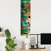 Leuke dieren bos groei grafieken poster (Thuiskantoor)