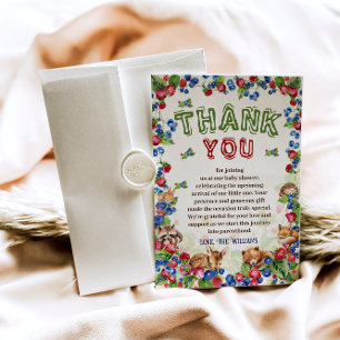 Leuke Dieren Botanische Berry Natuur Baby shower Bedankkaart