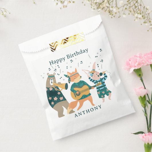 Leuke dieren buigen bedankzakje (Gezegeld)