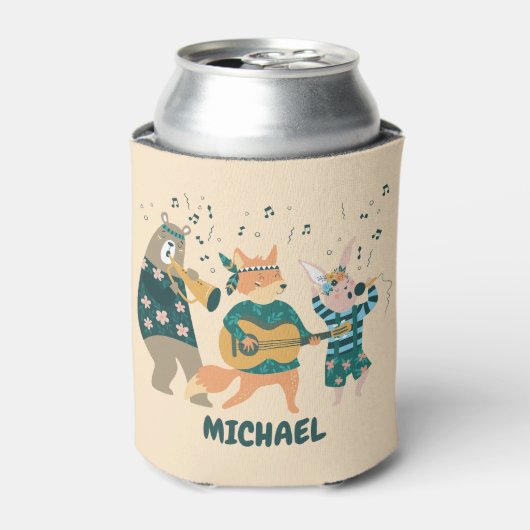 Leuke dieren buigen blikjeskoeler (Blikje Voorkant)