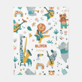 Leuke dieren buigen fleece deken (Voorkant)