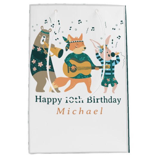 Leuke dieren buigen medium cadeauzakje (Voorkant)