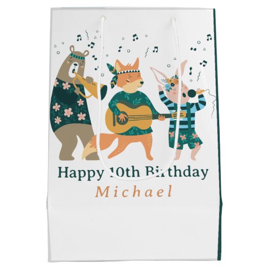 Leuke dieren buigen medium cadeauzakje (Achterkant)