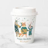 Leuke dieren buigen papieren bekers (Achterkant)