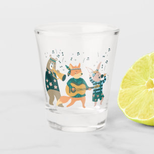 Leuke dieren buigen shot glas