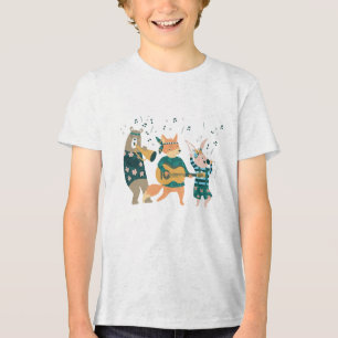 Leuke dieren buigen Tri-Blend shirt