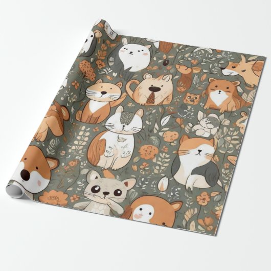 Leuke dieren cadeau ideeën Wrapping Paper Cadeaupapier (Uitgerold)