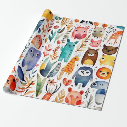 Leuke dieren cadeau ideeën Wrapping Paper Cadeaupapier (Uitgerold)