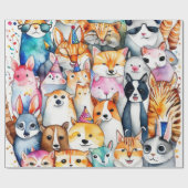 Leuke dieren cadeau ideeën Wrapping Paper Cadeaupapier (Vlak)