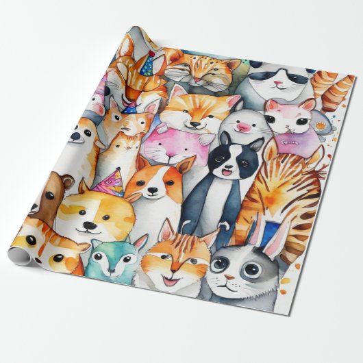 Leuke dieren cadeau ideeën Wrapping Paper Cadeaupapier (Uitgerold)