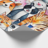 Leuke dieren cadeau ideeën Wrapping Paper Cadeaupapier (Hoek)