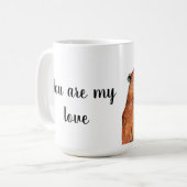 Leuke dieren Capybaras met harten geschilderd Koffiemok (Voorkant links)