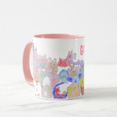 Leuke Dieren Cartoon Tekenen voor Kinderen Mok (Voorkant links)