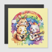 Leuke dieren die muziek spelen in de regenboog (Voorkant / Achterkant)