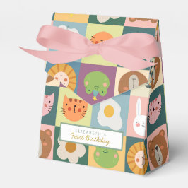 Leuke dieren eerste verjaardag gunst box bedankdoosjes
