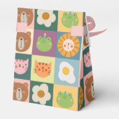 Leuke dieren eerste verjaardag gunst box bedankdoosjes (Achterkant)