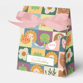 Leuke dieren eerste verjaardag gunst box bedankdoosjes
