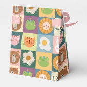 Leuke dieren eerste verjaardag gunst box bedankdoosjes (Achterkant)