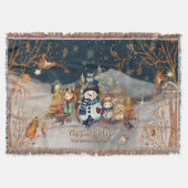 Leuke dieren en kinder kerstblauw deken (Voorkant)