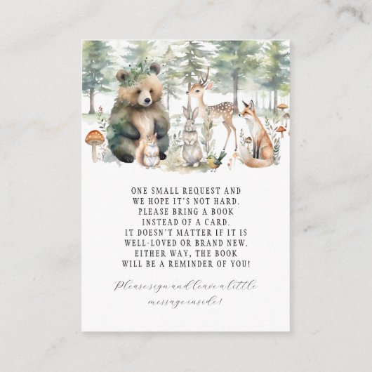 Leuke Dieren Forest Woodland Beer Boeken voor Baby Informatiekaartje (Achterkant)