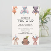 Leuke dieren genderneutraal verjaardag Uitnodiging (Staand voorkant)