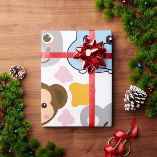 Leuke dieren gezicht cadeaupapier (Feestdagen Geschenken)