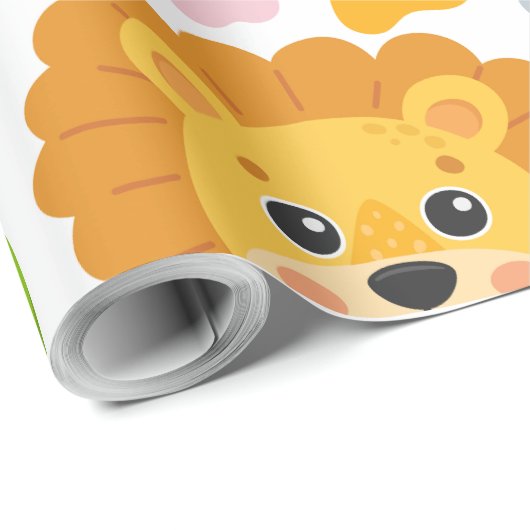 Leuke dieren gezicht cadeaupapier (Rol Hoek)