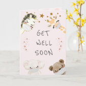 Leuke dieren gezicht maskers worden goed kaart (Gele Bloem)