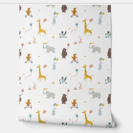 Leuke Dieren Giraffe Beer Olifant Kinder Kwekerij Behang