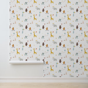 Leuke Dieren Giraffe Beer Olifant Kinder Kwekerij Behang