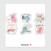 LEUKE DIEREN GRAPPIGE PUN CITATEN STICKER SET (Vel)