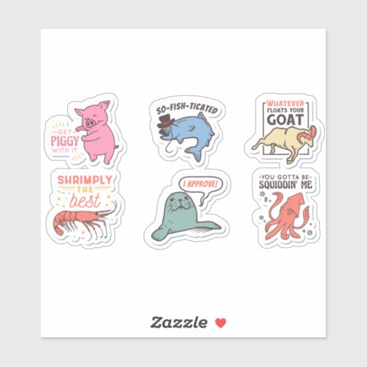 LEUKE DIEREN GRAPPIGE PUN CITATEN STICKER SET (Vel)