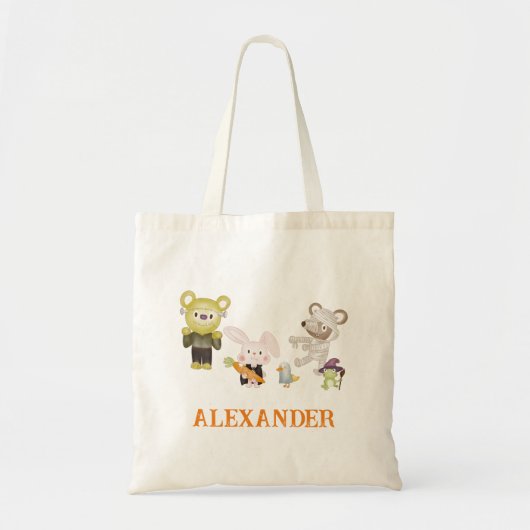 Leuke Dieren Halloween Kinder Trick or treat Tote Bag (Voorkant)