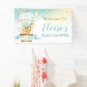 Leuke Dieren Hete Luchtballon Baby shower Welkom Spandoek (Insitu)