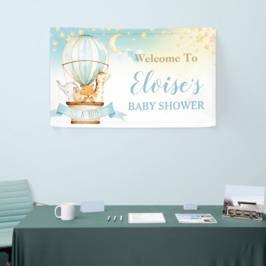 Leuke Dieren Hete Luchtballon Baby shower Welkom Spandoek (Beurs)
