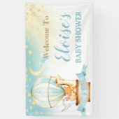 Leuke Dieren Hete Luchtballon Baby shower Welkom Spandoek (Verticaal)