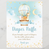 Leuke Dieren Hete Luchtballon Luier Raffle Sign (Voorkant)