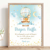 Leuke Dieren Hete Luchtballon Luier Raffle Sign