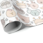 Leuke dieren hoofd cadeaupapier (Rol Hoek)