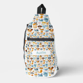 Leuke dieren in aangepaste naam sling bag (Voorkant)