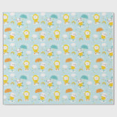 Leuke Dieren in de regen Cadeaupapier (Vlak)