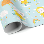 Leuke Dieren in de regen Cadeaupapier (Rol Hoek)