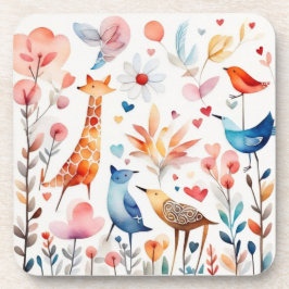 Leuke dieren in de tuin bier onderzetter