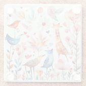 Leuke dieren in de tuin glazen onderzetter (Achterkant)