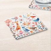 Leuke dieren in de tuin kartonnen onderzetters (Schuin)