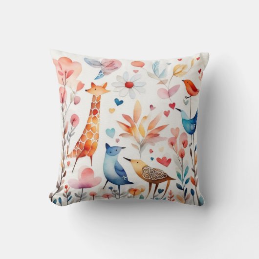 Leuke dieren in de tuin kussen (Voorkant)