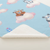 Leuke dieren in de wolken Monogram Sherpa Deken (3/4)