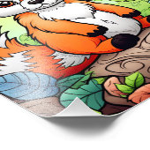 Leuke dieren in het bos voor kinderen foto afdruk (Hoek)