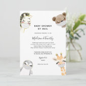 Leuke Dieren in Maskers Baby shower per Mail Kaart (Staand voorkant)